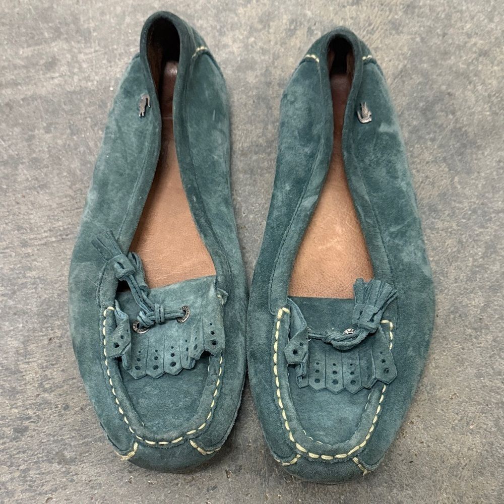 Lacoste Green Suede Women's Loafers